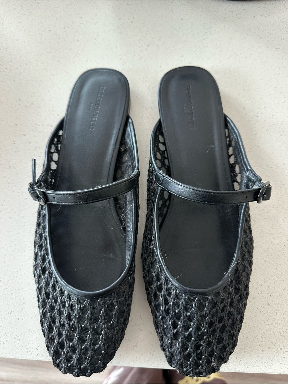 Banana Republic Black Woven Mary Jane Mules
